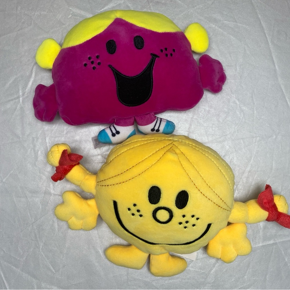 Little Miss Sanrio 8” Plush Toys 2 piece Set Chatterbox and Sunshine, stuffed.